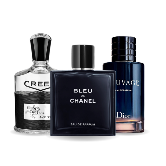 Set od 3 parfema Creed AVENTUS, BLEU DE CHANEL, Dior SAUVAGE 100 ml 
